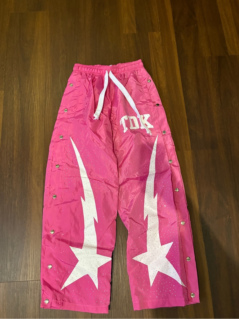 Pink Star & Lightning Snap-Trim Pants